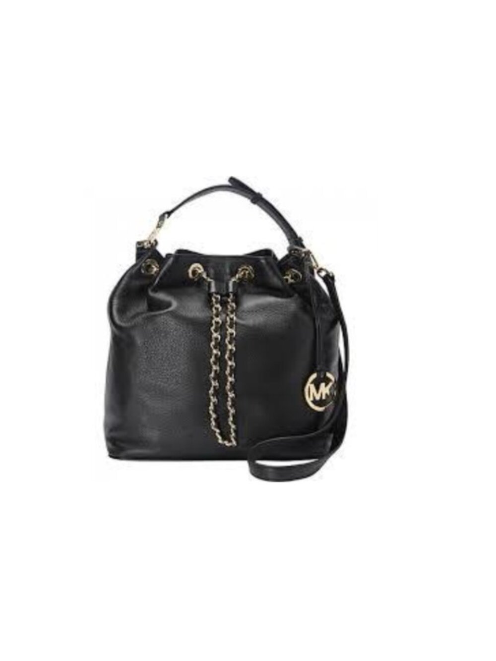 Michael Michael Kors Franklie Convertible Bucket Bag Pebbled Leather Gold Chain